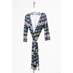 Diane von Furstenburg Black and Celtic Printed Wrap Dress